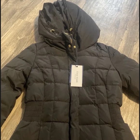 Cole Haan Black Jacket Real Down Feather Size small Brand new with tags